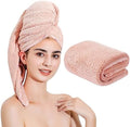 Microfiber Hair Towel Quick Dry Hair Towel Hair Drying Towels Suitable for All Kinds of Hair Ultra Absorbent Long and Thick Hair 24X48inch Lotus Root Pink (1pcs) by LAOJBABA
