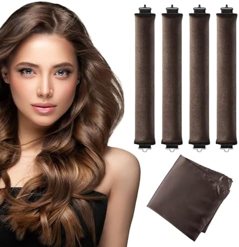 Seritant Heatless Curls Overnight with Satin Head Scarf, Velvet Hair Rollers for Blowout Look, No Heat Curling Rod for Long Thick Hair, Soft Sleep In Flexi Rods by Unknown