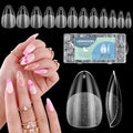 LIONVISON Short Almond Nail Tips: 504PCS Matte Full Cover Fake Nails by WelcometovisitLIONVISON