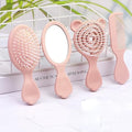 4 Pieces Mini Hair Brush Hair Comb Set For Women Girls Kids Toddler Small Travel Hair Combs Brushes Handheld Mirror Set Detangling Comb Massage HairBrush with Air Cushion (Pink) by Lyaiwever