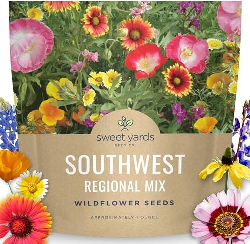 Southwest Regional Mix - Large 1 Ounce Packet - 15,000 Flower Seeds for Planting - Wildflower Mix by SweetYards