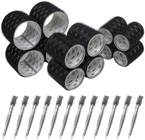 12Pcs Aluminum Thermal Hair Roller with 12Pcs Clips (Black) by Unknown