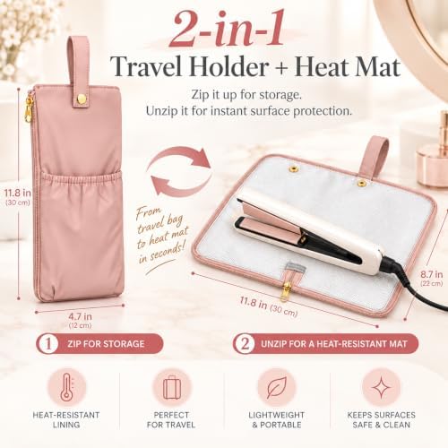 Hot Hair Tools Organizer Travel Bag with Heat Resistant Mat - Image 5