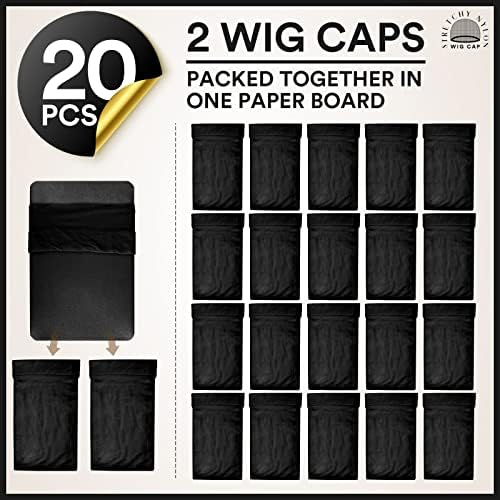 Teenitor 20Pcs Wig Cap,Black Wig Cap for Women Stocking Caps for Men - Image 3