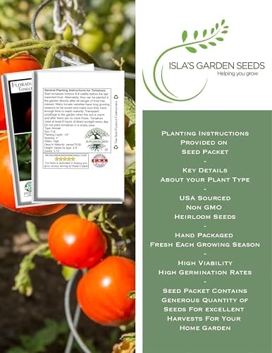 Floradade Tomato Seeds for Planting, 300+ Heirloom Seeds Per Packet, (Isla's Garden Seeds), Non GMO Seeds, Botanical Name: Solanum lycopersicum, Great Home Garden Gift - Image 2