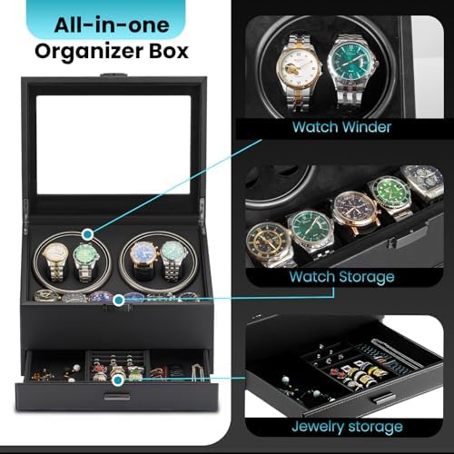 4 Watch Winder and 6 Storage with Jewelry Drawer - Image 6