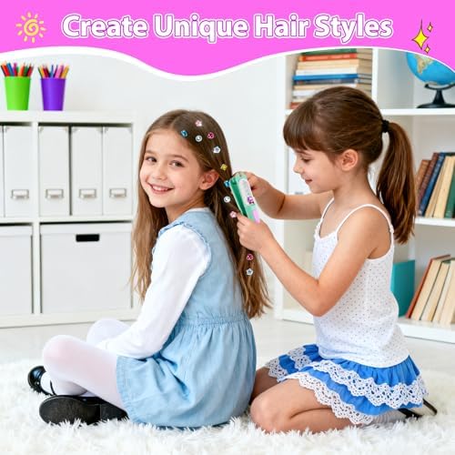 kidzkube Hair Gem Stamper Kit, Bling Hair Jewels for Girls Toys, Hair Styling Tool with Reusable Shining Diamonds, Birthday Gifts Toys for Girls Ages 3 4 5 6 8-12 (Green) - Image 2
