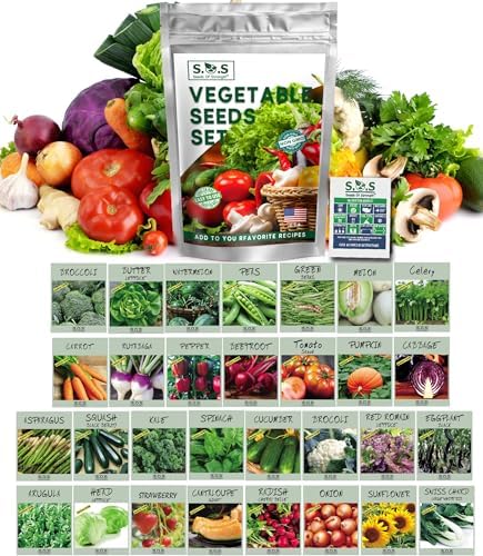 14,500+ Vegetable & Fruit Seeds - 33 Heirloom Varieties for a Bountiful Garden - Grow Tomatoes, Lettuce, Beans, More - Easy Garden Starter Kit - Planting Instructions by seedsofstrength