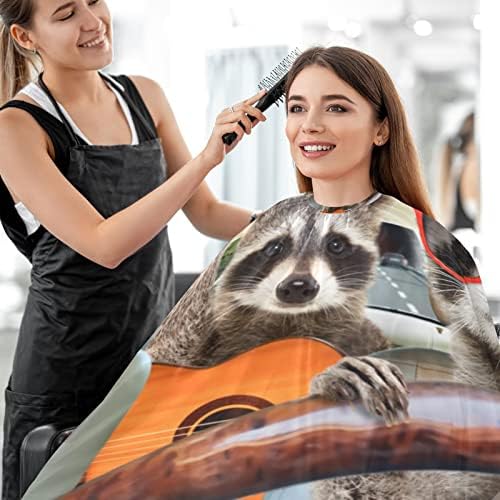 Kigai Funny Raccoon Watercolor Paint Waterproof Barber Cape for Men Adjustable Neck Size Haircut Cape Salon Cape for Hair Treatment - Cutting/Coloring/Perming - Image 7