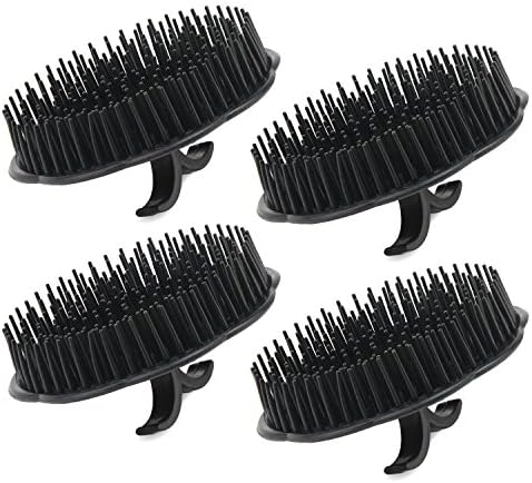 Segbeauty Mens Shampoo Brush, 4pcs Scalp Massage Brushes, Massage Hair Brush Floriated Shower Comb for Deep Cleaning Hair Men's Hand Brush Plastic Growth Beard Brush Pet Grooming Round Palm Brush by Segbeauty