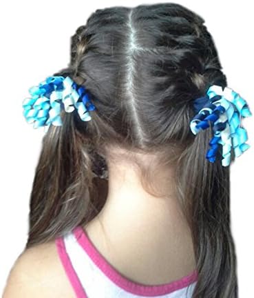Pack of 18 Mix Color Boutique Girls' Curly Korker Bow Hair Ties - Image 5