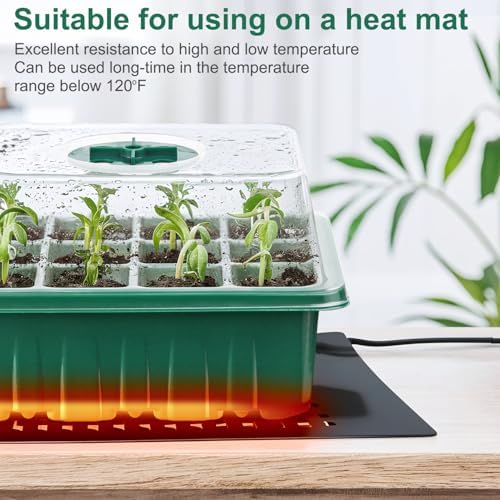 10 Pack Seed Starter Trays, 120 Cells with Humidity Domes and Base Trays - Image 5