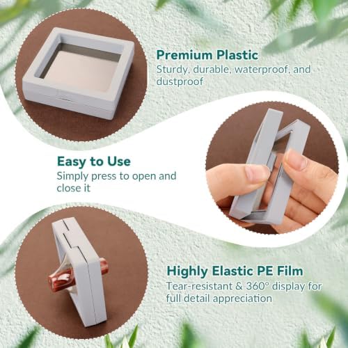 12 Pcs 3D Floating Frame Display Stand, Transparent Jewelry Gift Boxes - Image 5