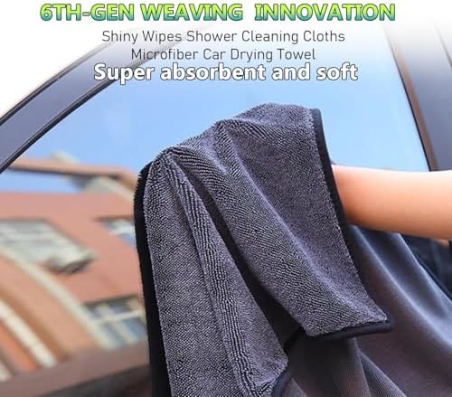 Shiny Shower Cleaning Wipes, Drying Towels, Shower Doors Wipes Drying Towels,16 * 24" Streak Free Glass Window Car Mirror Super Absorben Microfiber Cleaning Cloths (1pc grey16*24") - Image 2