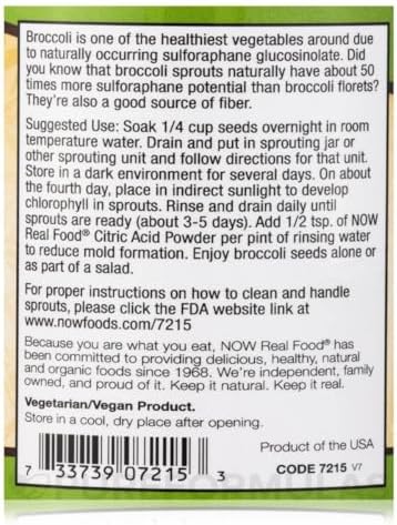 NOW Foods, Broccoli Seeds for Sprouting, Non-GMO Project Verified, 4 Ounces (Pack of 12) - Image 5