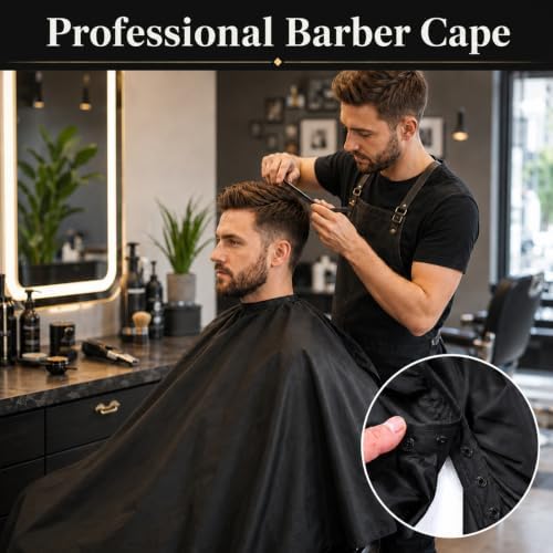 10 Pack Black Waterproof Hair Salon Capes - Image 4