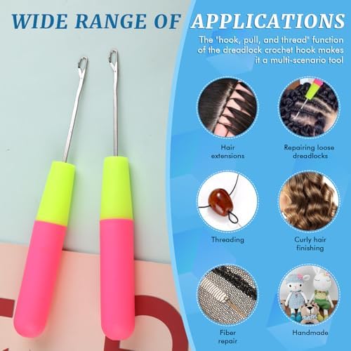 2 Pcs Latch Hook Latch Hook Tool 0.2in, 0.15in Crochet Needles for Hair - Image 4