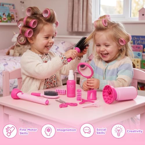 GAGAKU Hair Salon Toys for 3-8 Year Old Girls, Pretend Play Beauty Set with Sound Hair Dryer, Curling Iron, Straightener & Styling Accessories, Role Play Gift for Kids Age 4 5 6 7 - Image 6