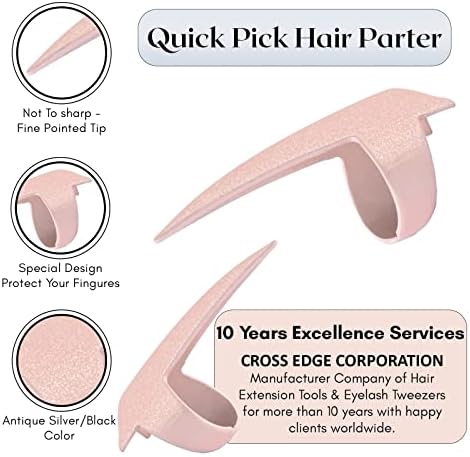 Pro Hair Parting & Sectioning Rings - Stainless Steel Finger Braiding Hair Pick Tools for Durable Dreadlocks Wig, Curling, Weaving, Styling, Balayage, & Quick Installation of Remy Human Hair - Image 3