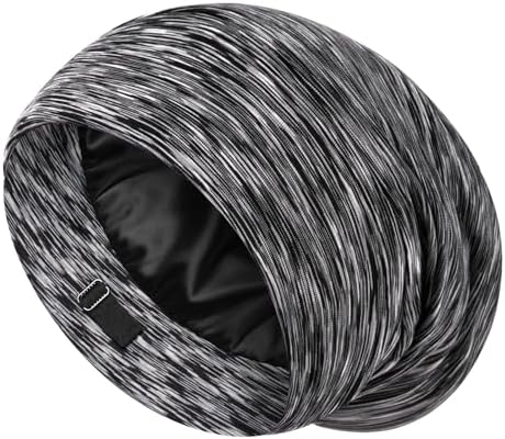 LULUSILK Mulberry Silk Bonnet for Sleeping Women & Men, Assorted Dark Grey by LULUSILK
