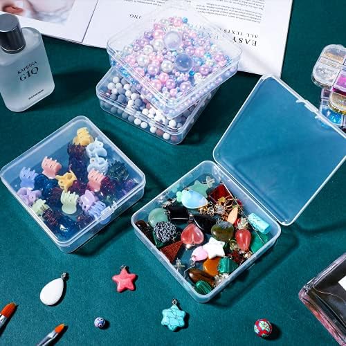 Jetec 6 Pieces Small Clear Plastic Storage Box, 3.7 x 3.7 x 1.2 Inch - Image 5