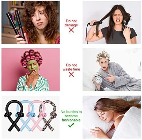 CORATED Heatless Curling Rod Headband, Hair Curlers to Sleep In, No Heat Curl with Hair Clips, Sleeping Curls Silk Ribbon Rollers for Long Hair - Image 5