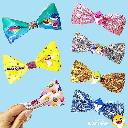 Baby Shark Kids Hair Bows - Hair Accessories Gift Set - 7 Pcs 4 Inch Bundle - Hair Bows for Girls - Different character on each clip - Alligator Clip - Ages 3 + - Image 6
