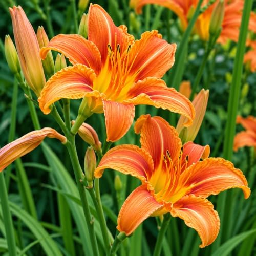 20 Orange Day Lily Bulbs/Roots - Tawny Tiger Daylily Rhizomes - Image 4