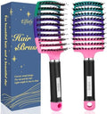 Boar Bristle Hair Brush, Detangler for Women Men, Wet & Dry Hair by Elfirly