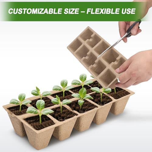 200 Cells Peat Pots, Seed Starter Trays Planting Trays for Seedlings - Image 5