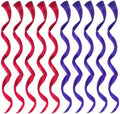Red and Blue Hair Extensions, 10 Pcs Curly Wavy Colorful Hair Accessories by Olldag