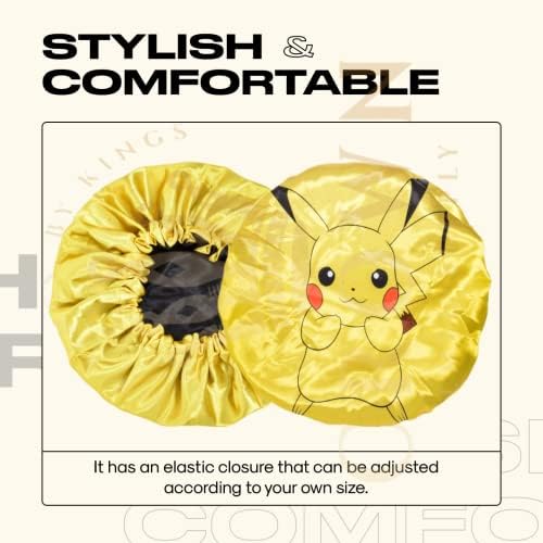 Large Bonnet - Silky Satin Bonnet with Elastic Soft Band (Yellow Poke Bonnet) - Image 4