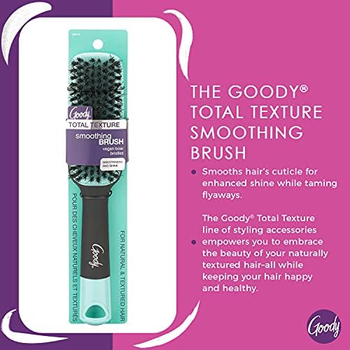 Goody x Total Texture Smoothing Brush - Vegan Boar Bristles Help Condition and Smooths Hair Cuticles for Enhanced Shine Shine - For Natural and Textured Hair - Non-Slip Grip - Image 2