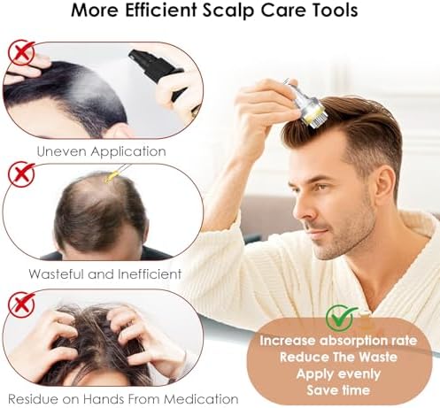 Scalp Applicator Comb,Minoxidil Applicator tool,Hair Oil Essential Serum Liquid Massager for Hair Growth, Follicle Care Treat hair Loss Thinning (Transparent) - Image 5