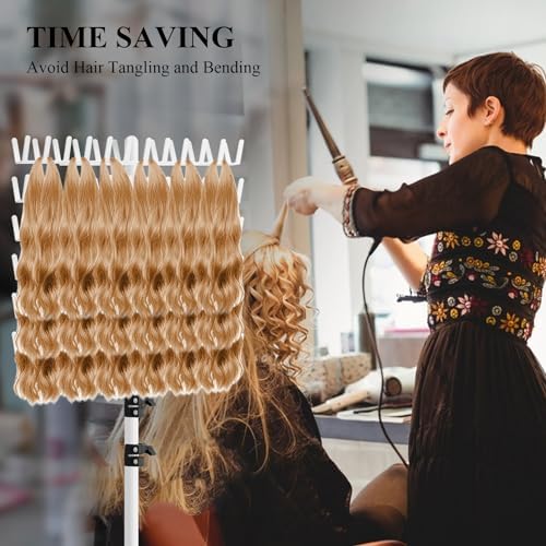 Braiding Hair Rack Standing Hair Extension Holder Hanger, 144 Pegs Hair Divider Rack for Braiding Hair Separator Stand Display Stand (white) - Image 6