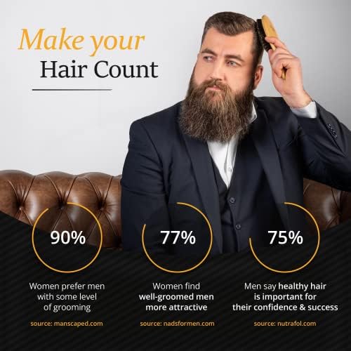 Belula 100% Boar Bristle Hair Brush Set for Men, Thin, Normal to Short Hair - Image 5