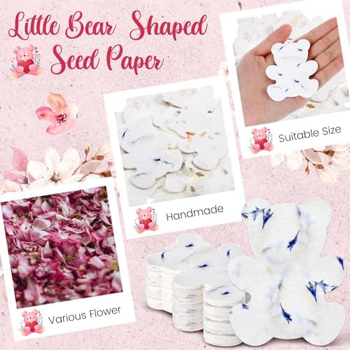 Dunzoom 50 Pcs Plantable Seed Paper Tags Wildflower,Bear - Image 4