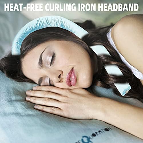 Heatless Curling Rod Headband No Heat Silk Ribbon Curling Rod Hair Roller Curls with Hair Claw Clip Lazy Natural Soft Wave DIY Hair Rollers Styling Tool for Sleep in Overnight (Blue) - Image 4