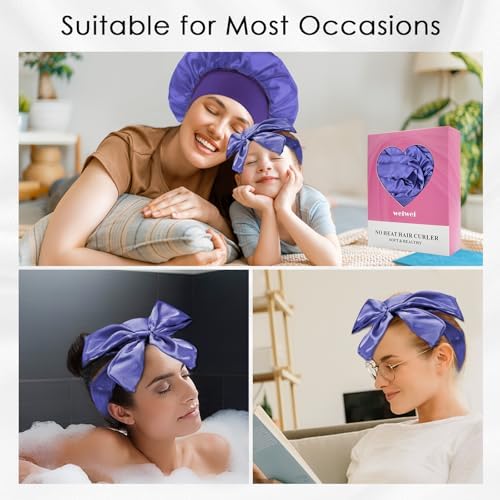 weiwei Satin Heatless Curlers Hair Curler, No Heat Curls Overnight Hair Curlers to Sleep In Overnight Curls Headband, 70" Hair Curlers No Heat, 9 Pcs Satin Heatless Curling Set for Women Long Hair - Image 5