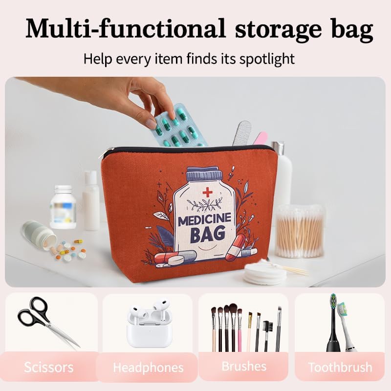 Medical Bag Organizer Pouches Nurse Practitioner Gifts Bag Drug Pill Organizer Physician Assistant Pharmacy Student Patient Travel Makeup Bag Doctor of Nursing Practice Graduation Gifts Pouch Bags - Image 4