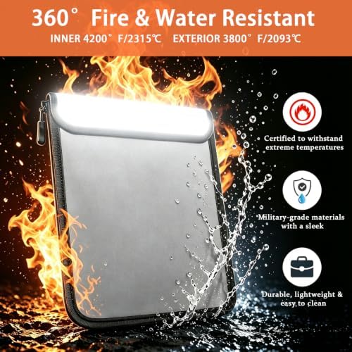 Fireproof Waterproof Document Bag Upgraded Two Pockets - 4200℉ Protection - Image 4