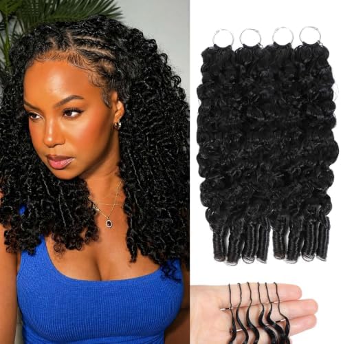 Burmese Curly Crochet Human Hair 24 Inch 120g Human Crochet Hair for Black Women Miracle Knots Hair Pre-Separated Feather Crochet Human Hair Bundles Invisible Hair Extensions Natural Black by Unknown