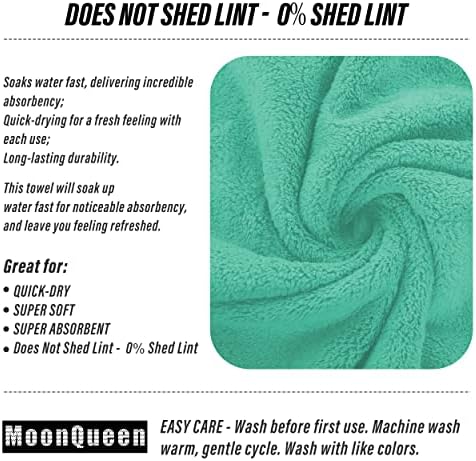 MOONQUEEN 18 Pack Premium Hand Towels - Quick Drying - Microfiber Coral Velvet Highly Absorbent Towels - Multipurpose Use as Hotel, Bathroom, Shower, Spa, Hand Towel 16 x 28 inches (Aqua Green) - Image 4