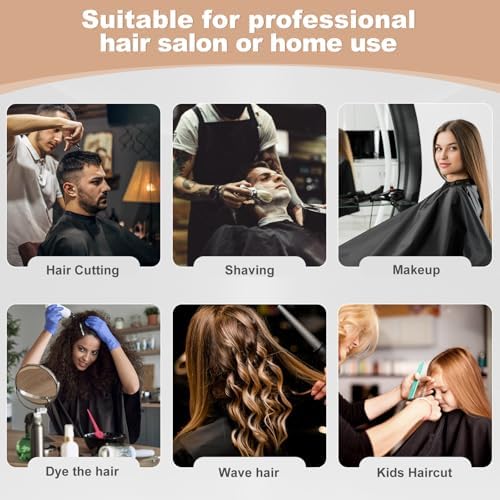 Hair Cutting Cape with Adjustable Snap Closure, Professional Barber Cape, Haircut Salon Supplies for Men and Women - 57" x 51"(Black) - Image 7