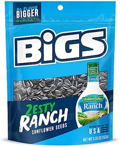 BIGS Sunflower Seeds, Hidden Valley Zesty Ranch Flavor, 5.35 oz. by BIGS