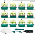 12-Set Seed Starter Tray with Grow Light, Seed Starting Trays Kits with Timing Controller Adjustable Humidity Domes Heightened Lids(12-Cells Per Tray) by LYDTICK