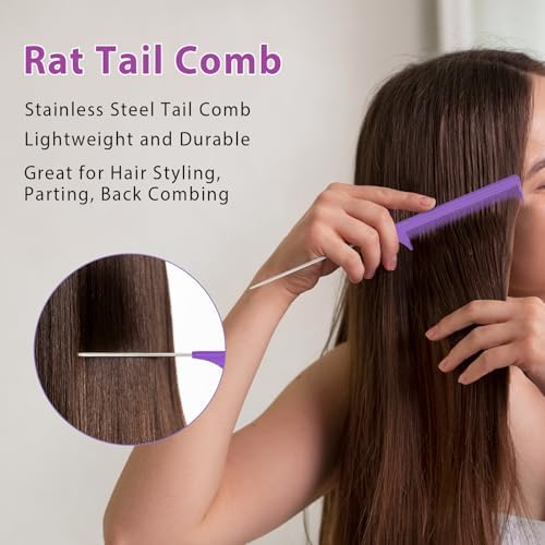 BRUSHZOO Hair Brush Set for Women All Hair Detangling Styling, Purple - Image 4
