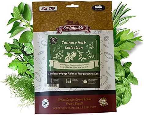 Sustainable Seed Co Culinary Herb Seeds Variety Pack – 10 Non-GMO by SustainableSeed