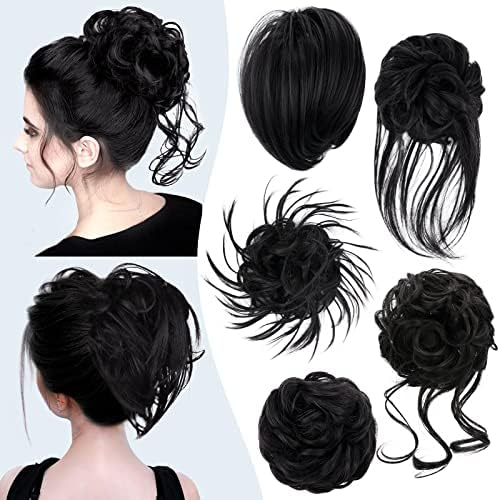 HMD 5 Pieces Messy Hair Bun Hairpiece Tousled Updo for Women by HMD