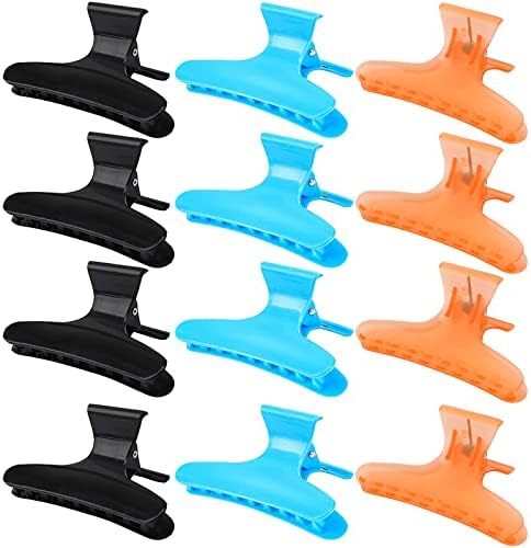 Ondder Hair Clips for Styling, Cutting, Coloring - Butterfly Claw Clamps and Sectioning Clips for Salon and Home Use - Hair Accessories for Women and Girls in Black, Blue, and Orange by Ondder